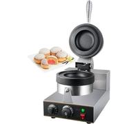 Gaufrier pour hamburgers - Machine à gaufres rondes professionnelle avec presse à panini électrique antiadhésive de 1 300 W et contrôle de la température