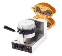 Gaufrier professionnel 1 300 W/2 600 W, antiadhésif, pour hamburgers, sandwichs, hamburgers, contrôle de la température et de la minuterie de 5 minutes, poignée anti-brûlure, simple
