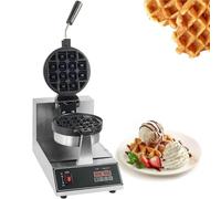 Gaufrier professionnel 1100 W, antiadhésif, rotatif à 180 °, moule à gâteau de 15,8 cm, température de fonctionnement de 50 à 250 °C, for boulangeries, snacks et bars.