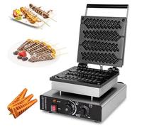 Gaufrier professionnel 1750 W - 4 gaufres en forme de sapin, gaufrier électrique antiadhésif avec contrôle de température de 50 à 300 °C et minuterie de 0 à 5 min, idéal pour les restaurants, les pe