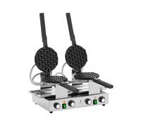 Gaufrier professionnel - 2 x 1400 W - 50 - 250 °C - Minuterie : 0 - 5 min - Royal Catering RCWM-2800-B
