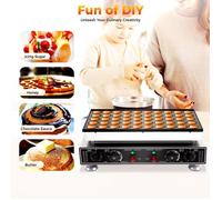 Gaufrier professionnel 50 trous antiadhésif en fonte d'aluminium - Machines à gaufres et croques double plaque 850W, pour cuisine