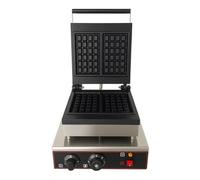 Gaufrier Professionnel à 2 Plaques - 1600 W - Thermostat Réglable 50-300°C - Plaques Fonte Antiadhésive - Inox