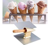 Gaufrier professionnel, moule à cornet de gaufre avec manche en bois antidérapant, moule à cornet de glace pour la cuisson professionnelle des desserts