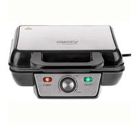 Gaufrier Professionnel pour 2 Gaufres Belges Épaisses, Plaques Antiadhésives, 1600W, Noir/Argent, Camry, CR3046