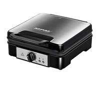 Gaufrier professionnel pour 4 gaufres belges épaisses plaques antiadhésives MPM MGO-36M 1200W Noir/Argent