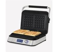 H.Koenig Gaufrier GFX800, Appareil à Gaufres 12x12,5 cm, Revêtement Antiadhésif, 5 Programmes, Gouttière anti débordement, Ecran LCD, 7 Niveaux de dorage, 1600 W