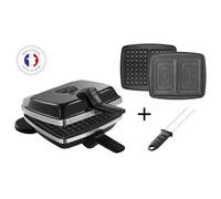 Gaufrier réversible - LAGRANGE - 39426 - 2 gaufres - 2 croque-monsieur - Antiadhésif double couche