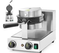 Hendi Gaufrier électrique rotatif Bubble Waffle, plaques fonte aluminium antiadhésives, 1500W, inox