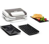 Tefal Snack XL SW7011 gaufrier et appareil à croque-monsieur 850 W Blanc, Acier inoxydable