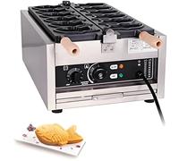 Gaufrier Taiyaki Poisson, 3000 W, 6 pièces, moules commerciaux en Forme de Poisson Taiyaki, gaufrier électrique antiadhésif pour la Famille, Les Restaurants et Les épiceries