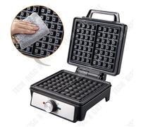 Gaufrier - TECH DISCOUNT - 1600W - Plaque simple - Revêtement antiadhésif - Argenté