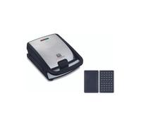 Tefal SW853D gaufrier et appareil à croque-monsieur 700 W Noir, Acier inoxydable
