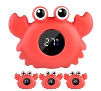 Gauge de température du bain pour bébé - Thermomètre à eau flottante du crabe mignon | LCD Affichage de la jauge de sécurité pour la salle de bain pour bébé et les salles de bain pour enfant | Monite