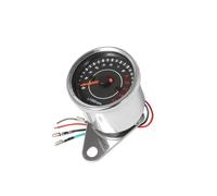 Gauge du compteur de vitesse de moto 12V avec rétro-éclairage LED Odomètre et tachymètre compatibles avec la plupart des motos(Silver)