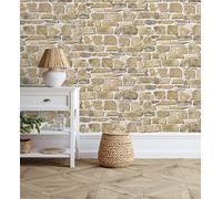 GAULAN 421622 Papier peint vinyle lessivable mur imitation calcaire texturé pour mur salon chambre couloir salle à mange tête de lit hall d'entrée - Rouleaux de 10 m x 0,53 m