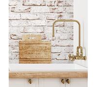GAULAN 453169 Papier peint vinyle lessivable effet brique vintage en relief 3D blanc et rouge pour mur salon cuisine bain salle à mange - Rouleaux de 10 m x 0,53 m