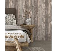 GAULAN 453786 Papier peint vinyle lessivable effet bois usé naturel texture en relief pour mur salon cuisine bain salle à mange - Rouleaux de 10 m x 0,53 m
