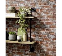 GAULAN 500127121 Papier peint vinyle lessivable imitation mur de brique texturé en relief marron tuile pour mur salon cuisine bain couloir salle à mange - Échantillon DIN A4