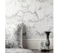 GAULAN 500680935 Papier peint lessivable imitation marbre blanc avec veines gris pour mur salon cuisine chambre salle à mange tête de lit - Échantillon DIN A4