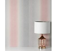 GAULAN 500681316 Papier peint vinyle lessivable à rayures texturé en relief gris et rose pour mur salon cuisine bain couloir salle à mange hall d'entrée - Échantillon DIN A4