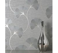 GAULAN 500681973 Papier peint vinyle lessivable fleurs en relief avec d'effet metallisé pour mur salon cuisine bain chambre salle à mange tête de lit - Échantillon DIN A4