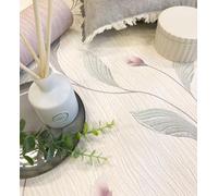 GAULAN - 500683372 Papier Peint Vinyle à Petites Fleurs Roses et Feuilles en Relief sur Fond texturé pour Mur Salon Cuisine Bain Chambre Couloir Stanza - Échantillon DIN A4