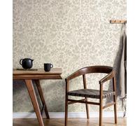GAULAN - 500683422 Papier Peint avec Oiseaux et volatiles Exotiques Parmi Un Feuillage délicat, Tons Beige Clair, texturé pour Mur Salon Cuisine Bain - Échantillon DIN A4