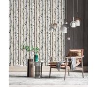 GAULAN 680891 Papier peint troncs d'arbres forêt nordique pour mur salon cuisine chambre salle à mange tête de lit - Rouleaux de 10 m x 0,53 m