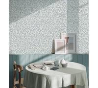 GAULAN - 683448 Papier Peint à Motifs de Feuilles Bleues et Petits Fruits, Style botanique pour Mur Salon Cuisine Bain Chambre Stanza Salle à Mange - Rouleaux de 10 m x 0,52 m