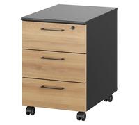 Gautier office Caisson Mobile 3 tiroirs chêne ambré - Jazz