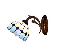 GAUUA Appliques Murales De Style Retro Tiffany, Light E27-1, Couloir De 8 Pouces, Luminaire D'éclairage en Vitraux De Base Antique pour La Chambre À Coucher À Côté du Salon