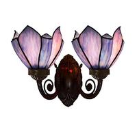 GAUUA Lampe De Mur De Style Tiffany Applique Murale en Verre Teinté Allume La Base en Alliage Décoration Encastrée dans Le Montage du Miroir LED pour Le Salon/Chambre