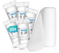 Gauze Tape-Bandage (8 Cm X 4 M) 20 Rolls-Elastic Band-Medical Device-Dermatologically Tested Fixing Tape-Ideal For First Aid & Wound Care