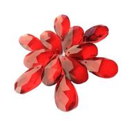 GAVATKLKCP Lot de 10 pendentifs en cristal à facettes en forme de larmes d'ange rouges 38 x 21 mm