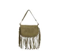 Gave Lux Sac à bandoulière convertible en sac à dos pour femme en cuir véritable Made in Italy 30 x 21 x 1 cm, vert foncé, Taille unique