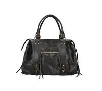 Gave Lux Sac à Bandoulière Femme en Cuir Véritable, Fait Main en Italie - Grand Sac Élégant Pour Usage Quotidien - Design Italien Authentique - Collection Luxe - 41 x 28 x 13 cm, Noir