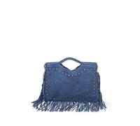 Gave Lux Sac à main pour femme en cuir véritable Made in Italy 34x25x1 cm, bleu foncé, Taille unique