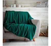GAVENO CAVAILIA 250449 Couverture de canapé-lit en nid d'abeille, Super Douce, Moelleuse, Facile d'entretien, légère, Confortable et Chaude en nid d'abeille, pour lit Simple (130 x 150 cm), Vert