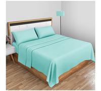 Gaveno Cavailia Drap Plat uni Super Doux en Losanges pour lit Simple Bleu Turquoise