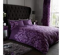 Gaveno Cavailia Empire Parure de lit 3 pièces en Coton mélangé avec 1 Housse de Couette et 2 taies d'oreiller Fermeture à Boutons Lavable en Machine Violet King (230 x 220cm)