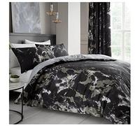 GAVENO CAVAILIA Just Contempo Parure réversible en marbre pour lit Super King Size Noir, Polycoton