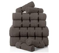 Gaveno Cavailia Luxueux Lot de 8 Boston Serviette Bale Ensemble, 100% Coton, Gris foncé, 8Pc Bale Set