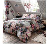 Gaveno Cavailia Parure de lit avec Housse de Couette et taie d'oreiller Motif Patchwork Floral réversible en Polycoton Ellis Multicolore King Size