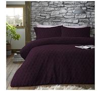 Gaveno Cavailia Parure de lit avec Housse de Couette et taies d'oreiller Motif géométrique en Relief Violet Double