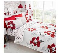 GC GAVENO CAVAILIA Gaveno Cavailia Poppy Parure de lit Luxueuse avec Housse de Couette et taies d'oreiller en Polyester et Coton 2 Places, Rouge Coquelicot, Double