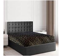 Gaveno Cavailia Teddy Parure de lit en Polaire Motif Licorne et étoiles Gris Anthracite Simple, Charbon, Drap-Housse Simple