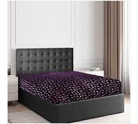 Gaveno Cavailia Teddy Parure de lit en Polaire Motif Licorne et étoiles Gris Anthracite Simple, Violet, King Fitted Sheet