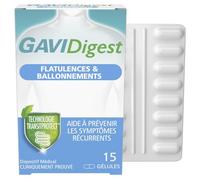 GAVIDigest Flatulences & Ballonnements, 15 gélules, sans gluten, sans lactose