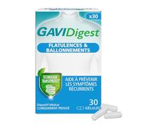 GAVIDigest Flatulences et Ballonnements, 30 gélules, sans gluten, sans lactose